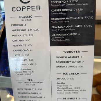 Copper Espresso Bar - Menu - Coffee & Tea Near Me - Houston, Texas