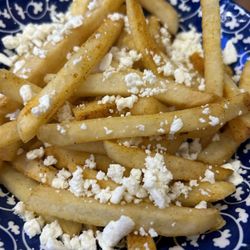 Feta fries, minus herbs and sauce to make them more kid-friendly.