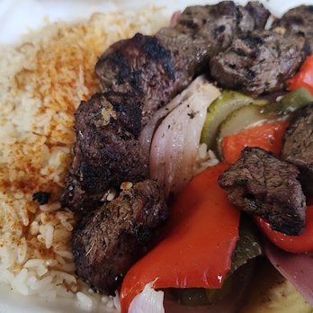 Kabob Bistro - 2026: I had the beef kabob dinner (2 kabobs for  $22), w rice, chicken lemon soup. Beef was not as tender as I hoped. Veggies/rice delicious - Middle Eastern Near Me - Redford Charter Township, Michigan