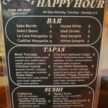 Chinitas - Happy Hour menu - Sushi Bars Near Me - Henderson, Nevada