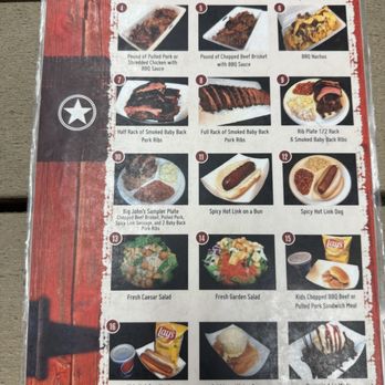 Big John's Texas BBQ - Front side of menu - Barbeque Near Me - Page, Arizona Big John's Texas BBQ - Front side of menu - Barbeque Near Me - Page, Arizona