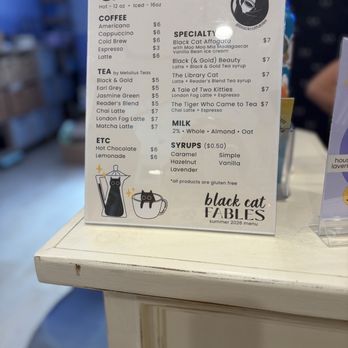 Black Cat Fables - Menu - Bookstores Near Me - Monrovia, California