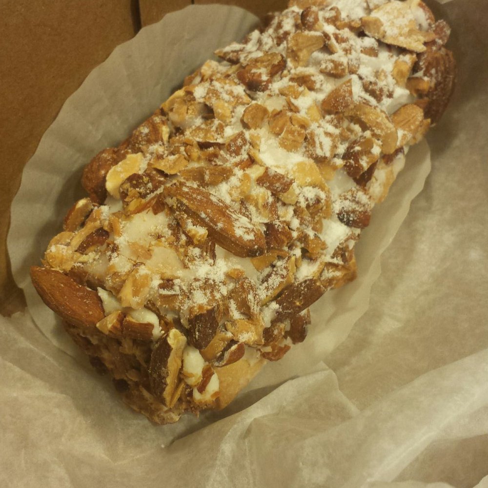 Annadale Bakery - I was nutty about this cannoli cream-filled creation coated with chopped almonds. - Donuts Near Me - Staten Island, New York Annadale Bakery - I was nutty about this cannoli cream-filled creation coated with chopped almonds. - Donuts Near Me - Staten Island, New York