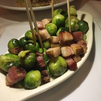Global Grill - Brussel sprouts with smoked Gouda cheese sauce and house smoked bacon - New American Near Me - Pensacola, Florida Global Grill - Brussel sprouts with smoked Gouda cheese sauce and house smoked bacon - New American Near Me - Pensacola, Florida