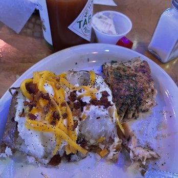 Texas Roadhouse - Baked potato and salmon - Steakhouses Near Me - Prescott, Arizona Texas Roadhouse - Baked potato and salmon - Steakhouses Near Me - Prescott, Arizona