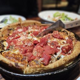 Vegan Cheeseburger Deep Dish Pizza