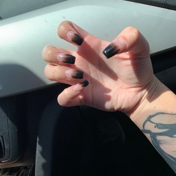 Havana Nails & Spa - Full set: I asked for a pinky nude on the bottom and a black fade. - Nail Salons Near Me - Lubbock, Texas Havana Nails & Spa - Full set: I asked for a pinky nude on the bottom and a black fade. - Nail Salons Near Me - Lubbock, Texas