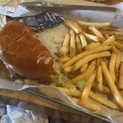 Cedar Tavern - Half my burger and fries