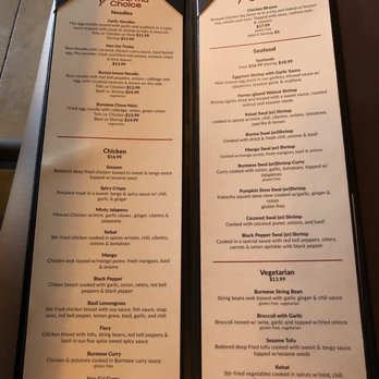 Burma Choice - menu - Burmese Near Me - San Jose, California