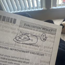 Davis Academy Driving School - This photo my result for behind the wheel test