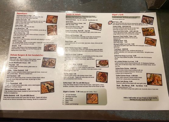 Menu photo 4 Elijah's Cafe Jasper, TX