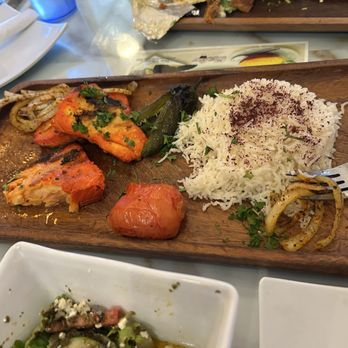 Knight Restaurant - Salmon combo entree - Greek Near Me - Burbank, California Knight Restaurant - Salmon combo entree - Greek Near Me - Burbank, California