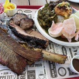 Beef rib + brisket + rendang plate (left to right) Beef rib + brisket + rendang plate (left to right)