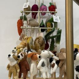 Cute keychains and finger puppets.