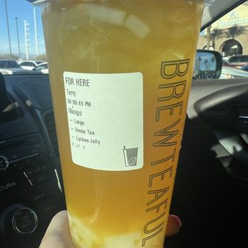 Brew Tea Bar - Mango (Green Tea) with Lychee Jelly - Tea Rooms Near Me - Las Vegas, Nevada Brew Tea Bar - Mango (Green Tea) with Lychee Jelly - Tea Rooms Near Me - Las Vegas, Nevada