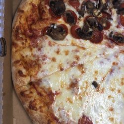 Bishop's Pizza - Half pepperoni and mushrooms