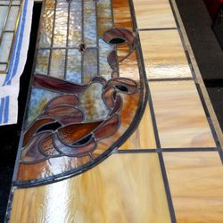 The Glass Image - On bench at workshop, repair complete and waiting for reinstall visit appt. notice color and texture match.