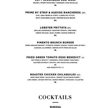 Monarch - Brunch menu- Dec 2019 - New American Near Me - Houston, Texas