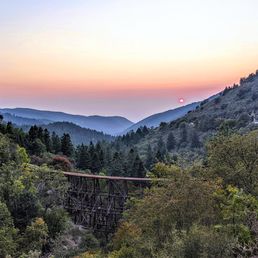 The nearby Cloud Croft historic train trestle.