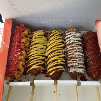 Two Hands Fresh Corn Dogs - Potato corn dog, classic corn dog and two hands corn dog - Hot Dogs Near Me - Albuquerque, New Mexico