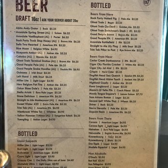 CharBar No 7 - Beer menu - American Near Me - Mountain Brook, Alabama