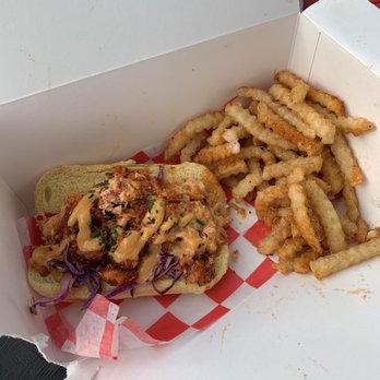 Hot Chicken Mama - Hot lobster roll with fries. - Chicken Shop Near Me - Blue Point, New York
