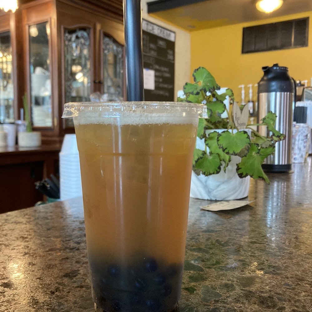 Coffee Pot - I think this is mango green tea with blueberry bobas - Coffee & Tea Near Me - Greenville, Ohio Coffee Pot - I think this is mango green tea with blueberry bobas - Coffee & Tea Near Me - Greenville, Ohio
