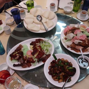 MingHin Cuisine - At the moment - Peking duck, Chinese whole fried chicken, and ribeye steak with mushrooms. - Dim Sum Near Me - Rolling Meadows, Illinois
