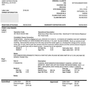 Camping World - Newhall - Warranty Claim form for RV manufacture - Page 1 - RV Dealers Near Me - Newhall, California Camping World - Newhall - Warranty Claim form for RV manufacture - Page 1 - RV Dealers Near Me - Newhall, California