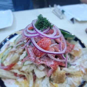 Registan Restaurant - Kurutob/Qurutob. Not as good as it was at the previous spot but still fine and the only place to get it - Modern European Near Me - Brooklyn, New York