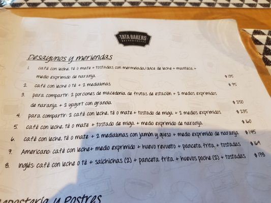 Menu photo 7 Tata Bakers Pinamar, C