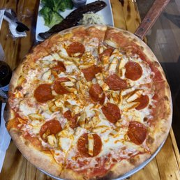 Pepperoni and Buffalo chicken small pie