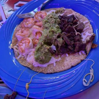 Desvelados - Quesadilla w shrimp, asada, guac (forgot what it's actually called on the menu) - Mexican Near Me - Glendale, California Desvelados - Quesadilla w shrimp, asada, guac (forgot what it's actually called on the menu) - Mexican Near Me - Glendale, California