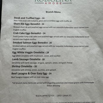 Robiolina Amore - Brunch Menu - Italian Near Me - Edgewater, Maryland