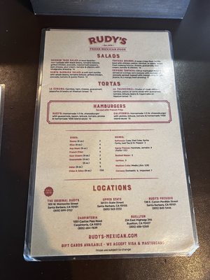 Menu photo 1 Rudy's Restaurant Buellton, CA