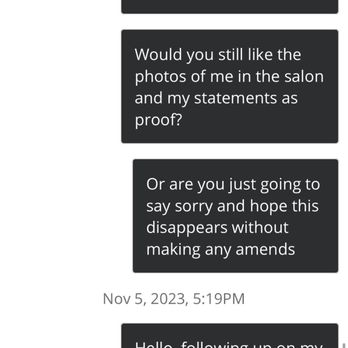 Bishops - Owner ghosts clients that her business messed up with. - Hair Salons Near Me - Pleasanton, California