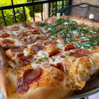 Blue Moon Pizza - Sicilian style pizza - half margherita half pepperoni - Pizza Near Me - Marietta, Georgia Blue Moon Pizza - Sicilian style pizza - half margherita half pepperoni - Pizza Near Me - Marietta, Georgia