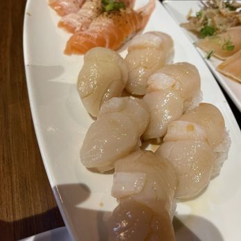 Sushi One Spot - Scallop nigiri, Cajun salmon nigiri - Sushi Bars Near Me - Montclair, California Sushi One Spot - Scallop nigiri, Cajun salmon nigiri - Sushi Bars Near Me - Montclair, California