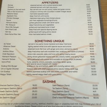 Live Sushi Bar - Menu - Sushi Bars Near Me - San Francisco, California