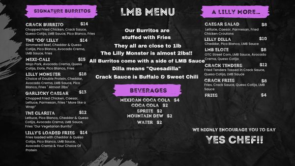 Menu photo 3 Lilly Monster Burritos Mount Holly, NC Menu photo 3 Lilly Monster Burritos Mount Holly, NC