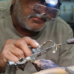 Maya's Jewelry - Master Jeweler of Maya's Gold working on repairs