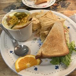 Tea for Two Tea Room - Jalapeño cheese soup and  half a BLT Tea for 2 Duet