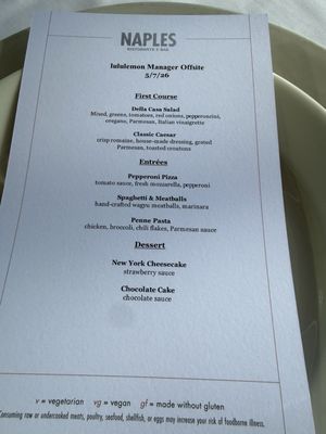Menu photo 2 Naples Ristorante E Bar Anaheim, CA