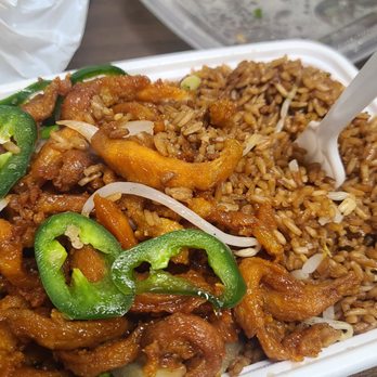 No Pork Halal Kitchen - Indian chicken with fried rice. Very good. - Chinese Near Me - Brooklyn, New York No Pork Halal Kitchen - Indian chicken with fried rice. Very good. - Chinese Near Me - Brooklyn, New York
