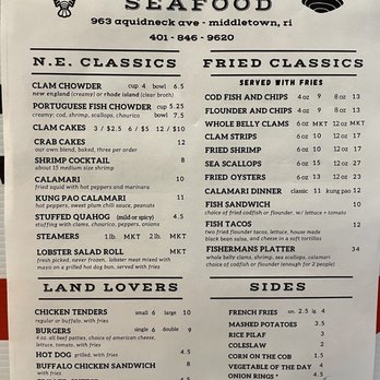 Anthony's Seafood - Menu as of September 2021 - Seafood Near Me - Middletown, Rhode Island Anthony's Seafood - Menu as of September 2021 - Seafood Near Me - Middletown, Rhode Island