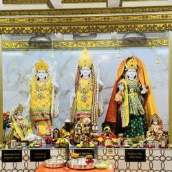 Shri Ram Mandir - Vagwan Shree Ram, Laksman and Sita. And a little idol of Lord Hanuman ji.