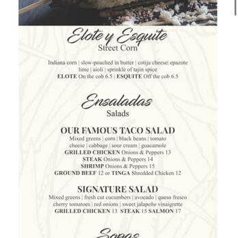 Verde - Menu showing the elote - Mexican Near Me - Fishers, Indiana Verde - Menu showing the elote - Mexican Near Me - Fishers, Indiana