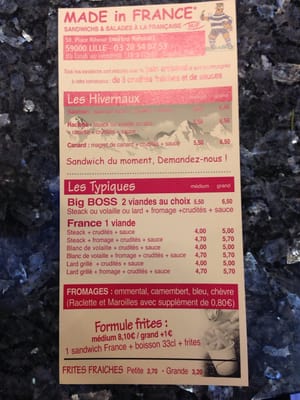 Menu photo 2 Made In France Lille, 59 Menu photo 2 Made In France Lille, 59