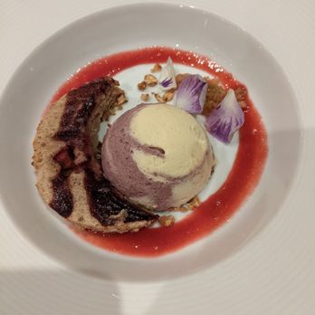 RGE RD - Rhubarb cake with mousse dessert (tasting menu) - Canadian (New) Near Me - Edmonton, Alberta