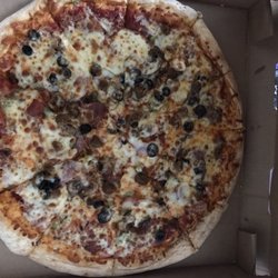 An extra large supreme pizza...more than enough for three people!